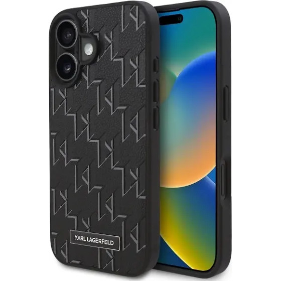 Karl Lagerfeld Hot Stamp Magsafe iPhone 16 Plus Case - Black - (KF002369-0)