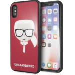 Karl Lagerfeld Iconic Glitter Karl`s Head iPhone X / Xs Case - Red - (KF000220-0)