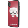 Karl Lagerfeld Iconic Glitter Karl`s Head iPhone X / Xs Case - Red - (KF000220-0)