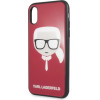Karl Lagerfeld Iconic Glitter Karl`s Head iPhone X / Xs Case - Red - (KF000220-0)