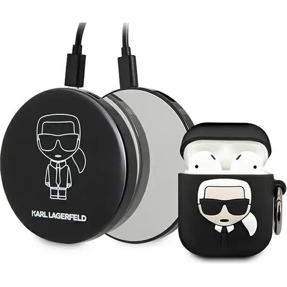 Karl Lagerfeld Ikonik Case for AirPods + Powerbank - Black - (KF000544-0)