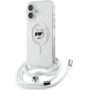 Karl Lagerfeld IML Choupette Head & Cord Magsafe iPhone 16 Case - Clear - (KF002407-0)