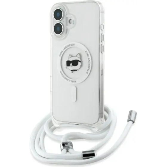 Karl Lagerfeld IML Choupette Head & Cord Magsafe iPhone 16 Case - Clear - (KF002407-0)