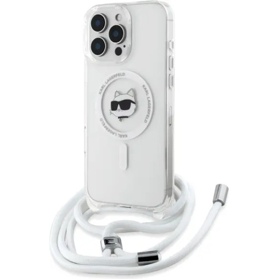 Karl Lagerfeld IML Choupette Head & Cord Magsafe iPhone 16 Pro Case - Clear - (KF002399-0)