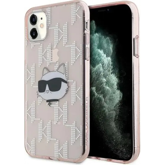 Karl Lagerfeld IML Choupette Head & Monogram case for iPhone 11 / Xr - pink - (KF002119-0)