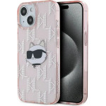 Karl Lagerfeld IML Choupette Head & Monogram case for iPhone 14 / 15 / 13 - pink - (KF002123-0)