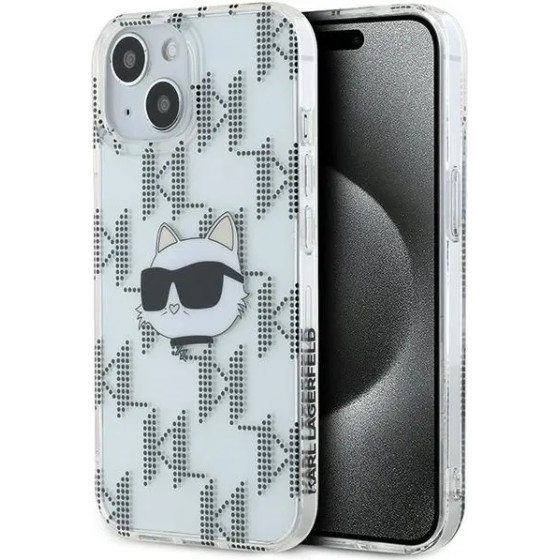 Karl Lagerfeld IML Choupette Head & Monogram case for iPhone 15 / 14 / 13 - transparent - (KF002129-0)