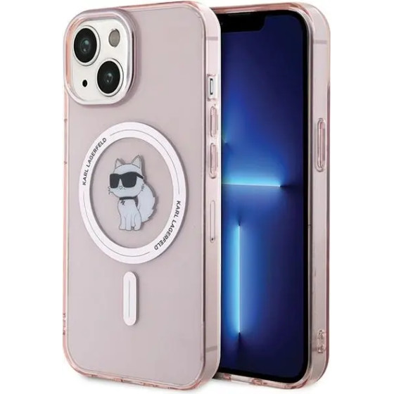 Karl Lagerfeld IML Choupette MagSafe case for iPhone 15 - pink - (KF001734-0)