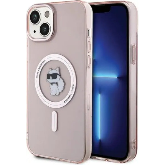 Karl Lagerfeld IML Choupette MagSafe case for iPhone 15 Plus - pink - (KF001735-0)