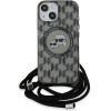 Karl Lagerfeld IML Crossbody Monogram Karl & Choupette Head MagSafe Case for iPhone 15 / 14 / 13 - Black - (KF002156-0)