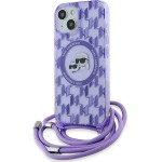 Karl Lagerfeld IML Crossbody Monogram Karl & Choupette Head MagSafe case for iPhone 15 / 14 / 13 - purple - (KF002162-0)
