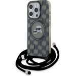 Karl Lagerfeld IML Crossbody Monogram Karl & Choupette Head MagSafe Case for iPhone 15 Pro - Black - (KF002157-0)