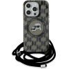 Karl Lagerfeld IML Crossbody Monogram Karl & Choupette Head MagSafe Case for iPhone 15 Pro - Black - (KF002157-0)