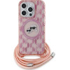 Karl Lagerfeld IML Crossbody Monogram Karl & Choupette Head MagSafe case for iPhone 15 Pro - pink - (KF002160-0)