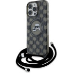 Karl Lagerfeld IML Crossbody Monogram Karl & Choupette Head MagSafe Case for iPhone 16 Pro - Black - (KF002394-0)