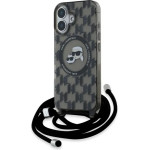 Karl Lagerfeld IML Crossbody Monogram Karl & Choupette Head MagSafe iPhone 16 Case - Black - (KF002393-0)