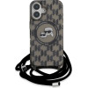 Karl Lagerfeld IML Crossbody Monogram Karl & Choupette Head MagSafe iPhone 16 Case - Black - (KF002393-0)