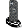 Karl Lagerfeld IML Crossbody Monogram Karl & Choupette Head MagSafe iPhone 16 Case - Black - (KF002393-0)