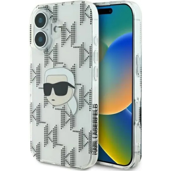 Karl Lagerfeld IML Karl Head Electroplated iPhone 16 Case - Clear - (KF002354-0)