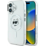 Karl Lagerfeld IML Metal Choupette Head MagSafe iPhone 16 Case - White - (KF002282-0)