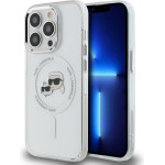 Karl Lagerfeld IML Metal Karl & Choupette Head MagSafe iPhone 14 Pro Case - White - (KF002286-0)