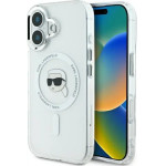 Karl Lagerfeld IML Metal Karl Head MagSafe Case for iPhone 16 Plus - White - (KF002279-0)