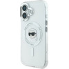Karl Lagerfeld IML Metal Karl Head MagSafe iPhone 16 Case - White - (KF002278-0)