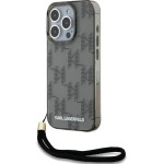 Karl Lagerfeld IML Mono KL Pattern & Cord case for iPhone 15 Pro - black - (KF002068-0)