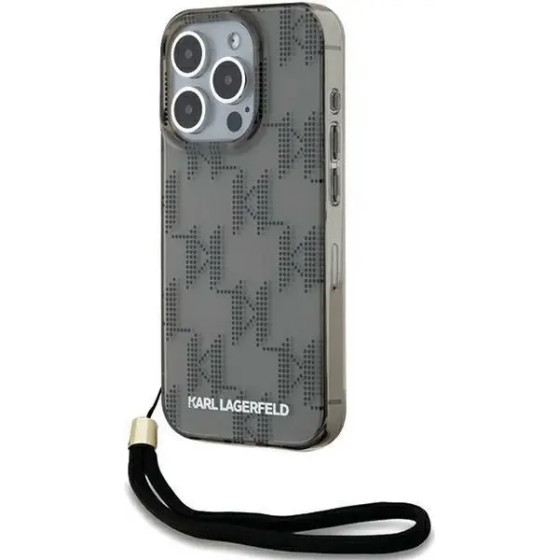 Karl Lagerfeld IML Mono KL Pattern & Cord case for iPhone 15 Pro Max - black - (KF002069-0)