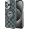 Karl Lagerfeld IML Monogram Karl & Choupette Head MagSafe Case for iPhone 15 Pro Max - Black - (KF002258-0)