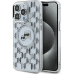 Karl Lagerfeld IML Monogram Karl & Choupette Head MagSafe Case for iPhone 15 Pro Max - Clear - (KF002268-0)