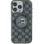 Karl Lagerfeld IML Monogram Karl & Choupette Head MagSafe iPhone 15 Case - Black - (KF002255-0)