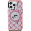 Karl Lagerfeld IML Monogram Karl & Choupette Head MagSafe iPhone 15 Case - Pink - (KF002259-0)