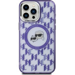 Karl Lagerfeld IML Monogram Karl & Choupette Head MagSafe iPhone 15 Case - Purple - (KF002263-0)