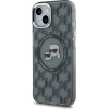 Karl Lagerfeld IML Monogram Karl & Choupette Head MagSafe iPhone 15 Plus Case - Black - (KF002256-0)