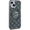 Karl Lagerfeld IML Monogram Karl & Choupette Head MagSafe iPhone 15 Plus Case - Black - (KF002256-0)