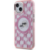 Karl Lagerfeld IML Monogram Karl & Choupette Head MagSafe iPhone 15 Plus Case - Pink - (KF002260-0)