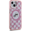 Karl Lagerfeld IML Monogram Karl & Choupette Head MagSafe iPhone 15 Plus Case - Pink - (KF002260-0)