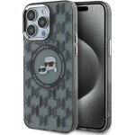 Karl Lagerfeld IML Monogram Karl & Choupette Head MagSafe iPhone 15 Pro Case - Black - (KF002257-0)