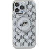 Karl Lagerfeld IML Monogram Karl & Choupette Head MagSafe iPhone 15 Pro Case - Clear - (KF002267-0)