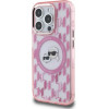 Karl Lagerfeld IML Monogram Karl & Choupette Head MagSafe iPhone 15 Pro Case - Pink - (KF002261-0)