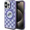 Karl Lagerfeld IML Monogram Karl & Choupette Head MagSafe iPhone 15 Pro Case - Purple - (KF002264-0)