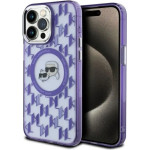 Karl Lagerfeld IML Monogram Karl & Choupette Head MagSafe iPhone 15 Pro Case - Purple - (KF002264-0)