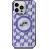 Karl Lagerfeld IML Monogram Karl & Choupette Head MagSafe iPhone 15 Pro Case - Purple - (KF002264-0)