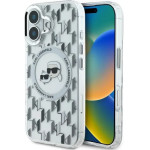 Karl Lagerfeld IML Monogram Karl & Choupette Head MagSafe iPhone 16 Case - Clear - (KF002331-0)