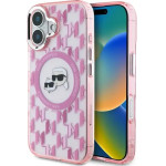 Karl Lagerfeld IML Monogram Karl & Choupette Head MagSafe iPhone 16 Case - Pink - (KF002328-0)