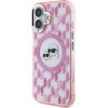 Karl Lagerfeld IML Monogram Karl & Choupette Head MagSafe iPhone 16 Case - Pink - (KF002328-0)