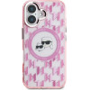 Karl Lagerfeld IML Monogram Karl & Choupette Head MagSafe iPhone 16 Case - Pink - (KF002328-0)