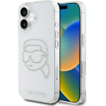 Karl Lagerfeld IML Rhinestones Karl Head Case for iPhone 16 Clear - (KF002563-0)