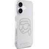 Karl Lagerfeld IML Rhinestones Karl Head Case for iPhone 16 Clear - (KF002563-0)